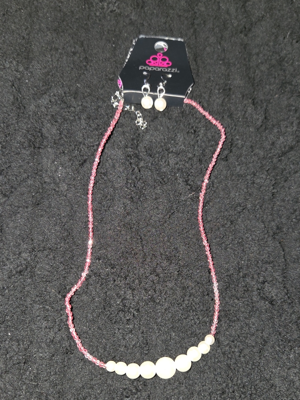 paparazzi Pink Beaded Necklace with Pearl Accents